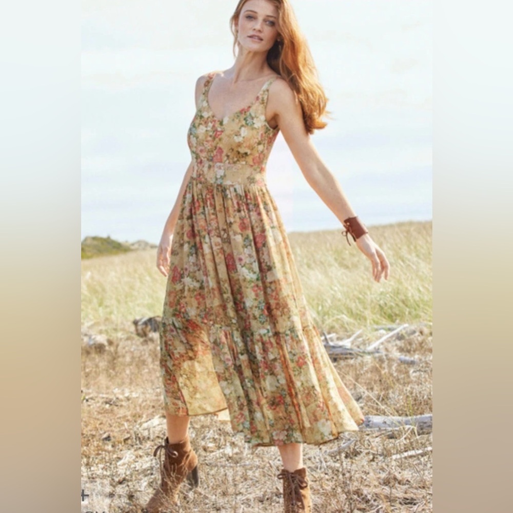 Peruvian Connection Orchard midi dress floral sz 6